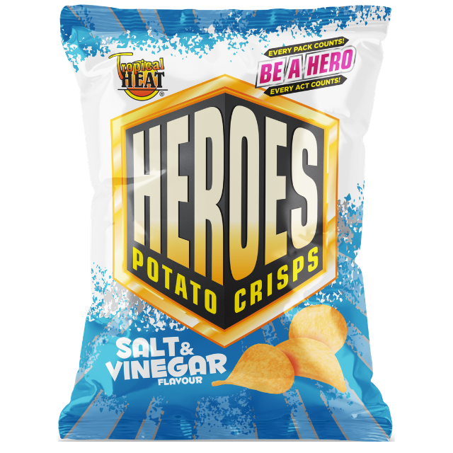 Tropical Heat Heroes Salt & Vinegar Crisps 110G